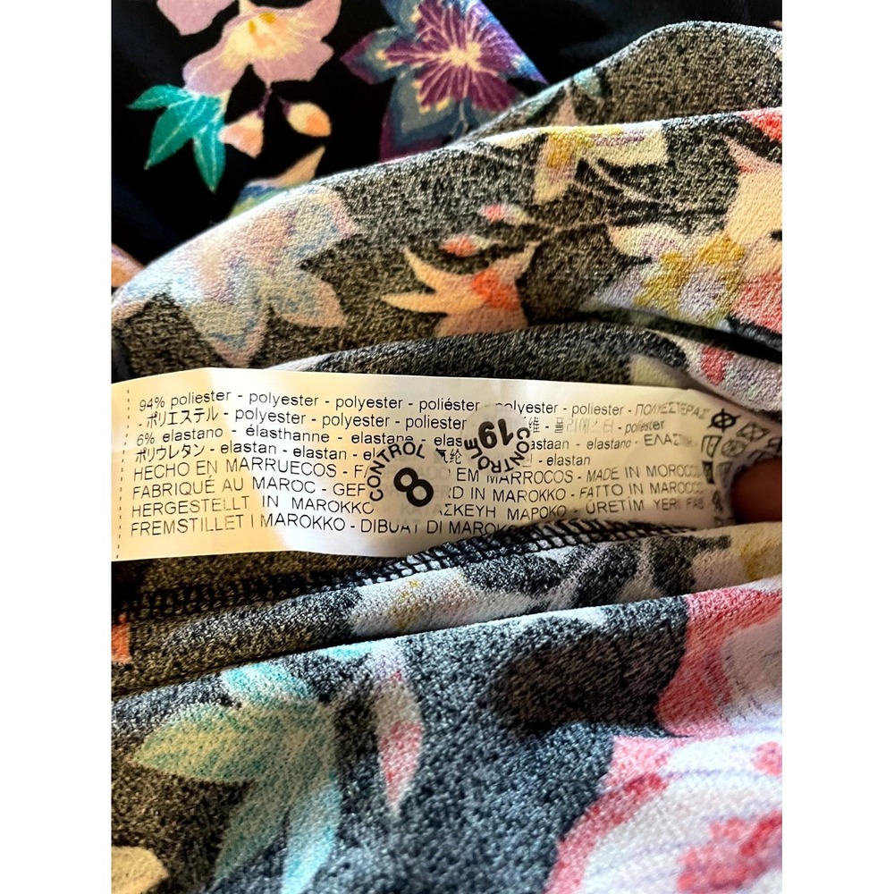 Bershka Floral Mini Romper Black Multicolor Women's M - Picture 5 of 5